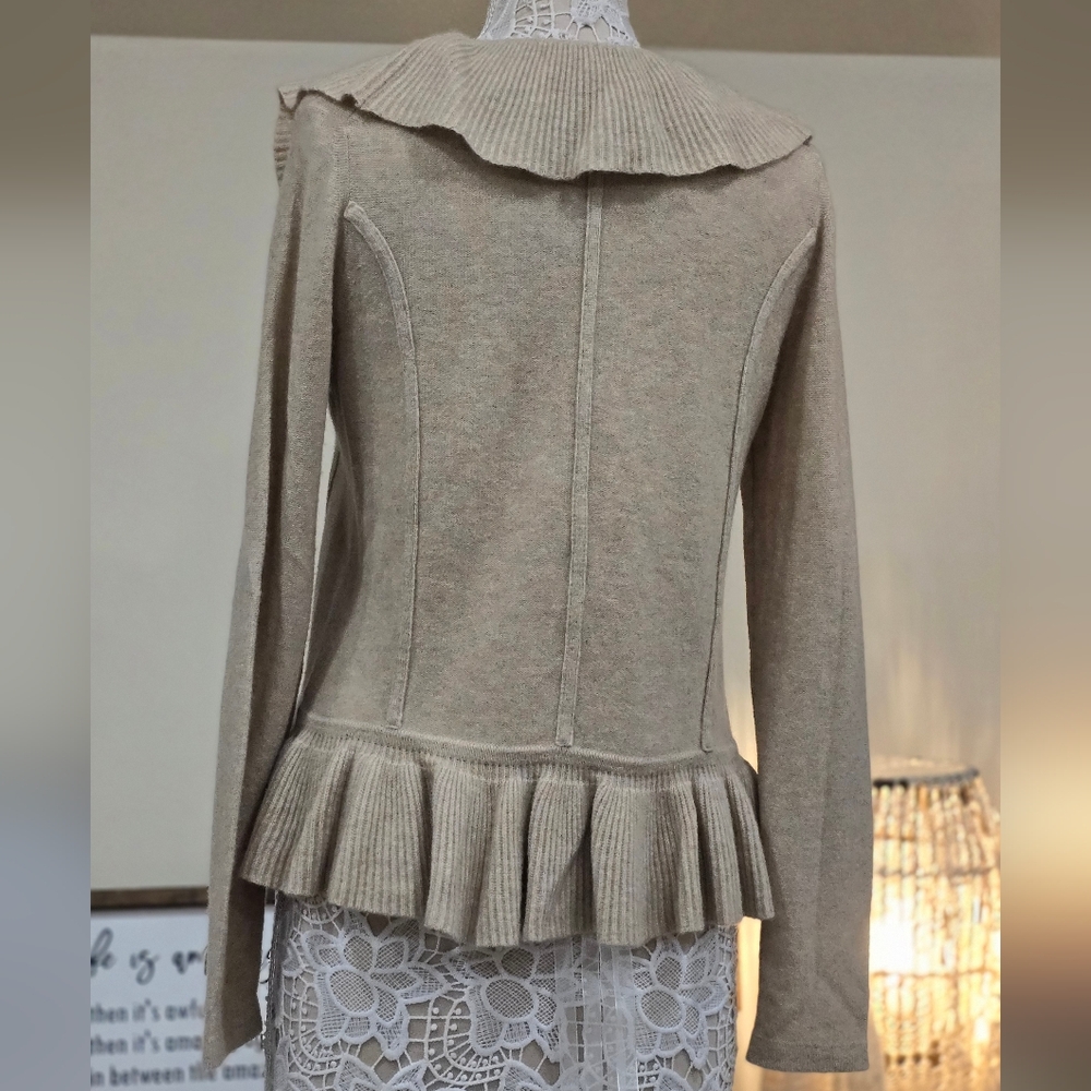 Saffron Ruffled Cashmere Ruffle Sweater - Picture 6 of 9